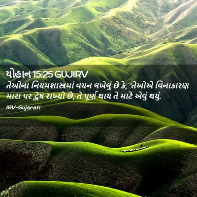 Picture 02 - યોહાન 15:25 GUJIRV - તેઓના - Bible Verse Picture