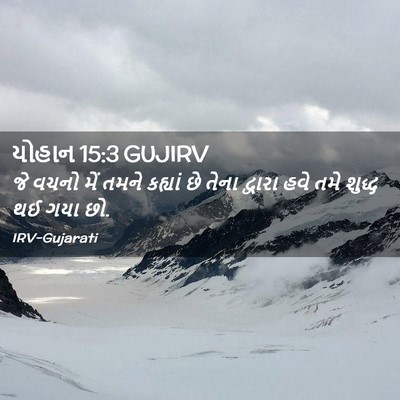 Picture 02 - યોહાન 15:3 GUJIRV - જે વચનો મેં તમને - Bible Verse Picture