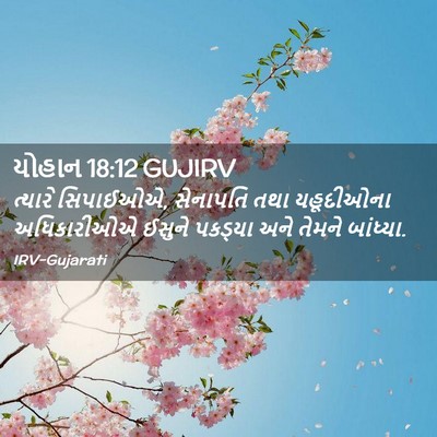 Picture 02 - યોહાન 18:12 GUJIRV - ત્યારે સિપાઈઓએ, - Bible Verse Picture