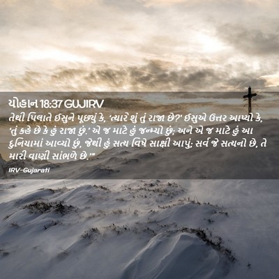 Picture 02 - યોહાન 18:37 GUJIRV - તેથી પિલાતે ઈસુને - Bible Verse Picture