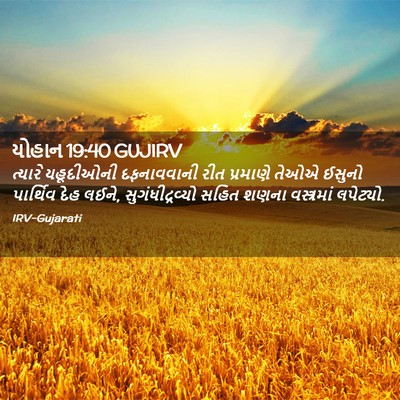Picture 02 - યોહાન 19:40 GUJIRV - ત્યારે યહૂદીઓની - Bible Verse Picture
