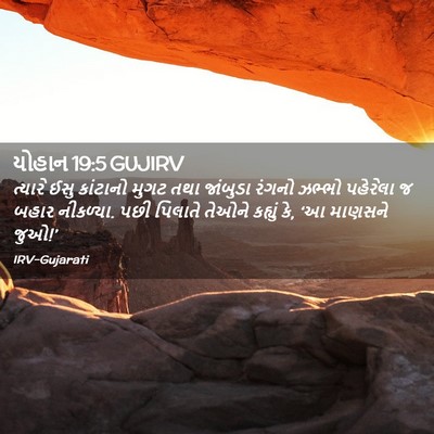 Picture 02 - યોહાન 19:5 GUJIRV - ત્યારે ઈસુ - Bible Verse Picture
