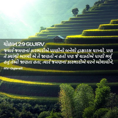 Picture 02 - યોહાન 2:9 GUJIRV - જયારે જમણનાં - Bible Verse Picture