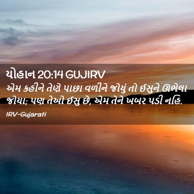Picture 02 - યોહાન 20:14 GUJIRV - એમ કહીને તેણે પાછા - Bible Verse Picture