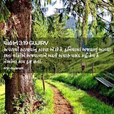 Picture 02 - યોહાન 3:19 GUJIRV - અપરાધી ઠરાવવાંનું - Bible Verse Picture