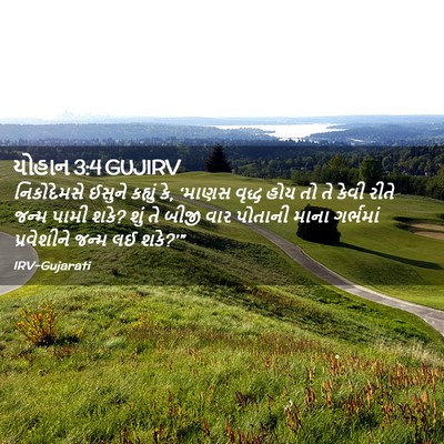 Picture 02 - યોહાન 3:4 GUJIRV - નિકોદેમસે ઈસુને - Bible Verse Picture