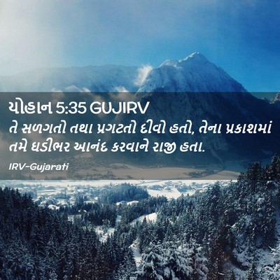 Picture 02 - યોહાન 5:35 GUJIRV - તે સળગતો તથા - Bible Verse Picture
