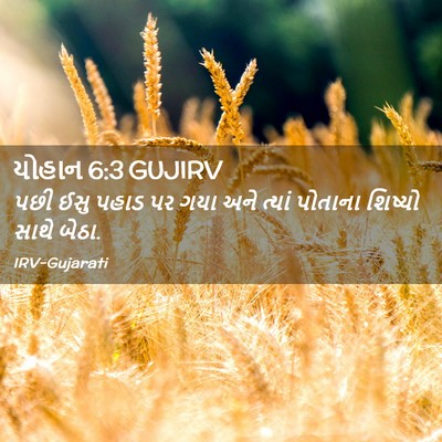 Picture 02 - યોહાન 6:3 GUJIRV - પછી ઈસુ પહાડ પર ગયા - Bible Verse Picture