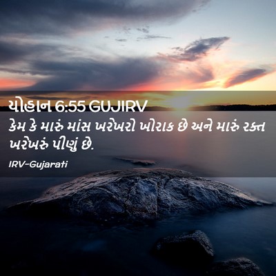 Picture 02 - યોહાન 6:55 GUJIRV - કેમ કે મારું માંસ - Bible Verse Picture