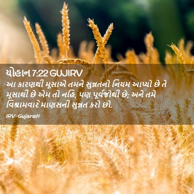 Picture 02 - યોહાન 7:22 GUJIRV - આ કારણથી મૂસાએ - Bible Verse Picture