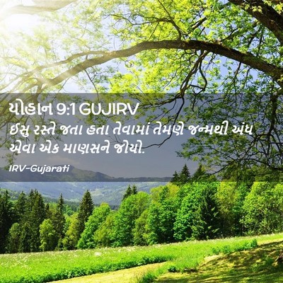 Picture 02 - યોહાન 9:1 GUJIRV - ઈસુ રસ્તે જતા હતા - Bible Verse Picture