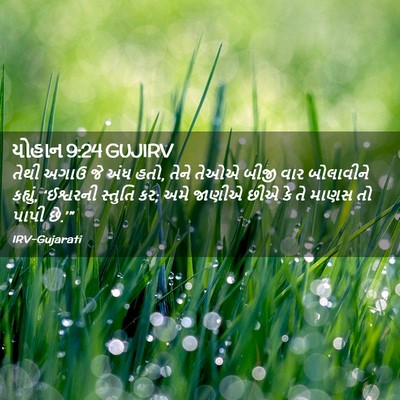 Picture 02 - યોહાન 9:24 GUJIRV - તેથી અગાઉ જે અંધ - Bible Verse Picture