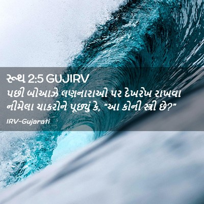 Picture 02 - રૂથ 2:5 GUJIRV - પછી બોઆઝે લણનારાઓ - Bible Verse Picture