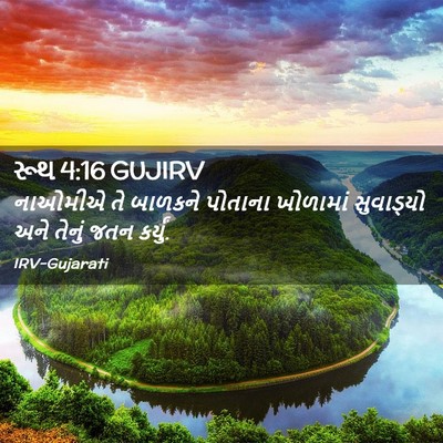 Picture 02 - રૂથ 4:16 GUJIRV - નાઓમીએ તે બાળકને - Bible Verse Picture
