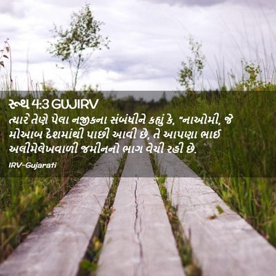 Picture 02 - રૂથ 4:3 GUJIRV - ત્યારે તેણે પેલા - Bible Verse Picture