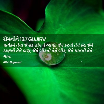 Picture 02 - રોમનોને 13:7 GUJIRV - પ્રત્યેકને તેના - Bible Verse Picture