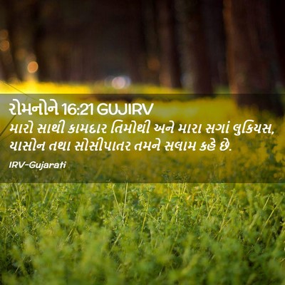 Picture 02 - રોમનોને 16:21 GUJIRV - મારો સાથી કામદાર - Bible Verse Picture