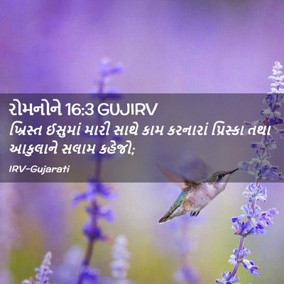 Picture 02 - રોમનોને 16:3 GUJIRV - ખ્રિસ્ત ઈસુમાં - Bible Verse Picture