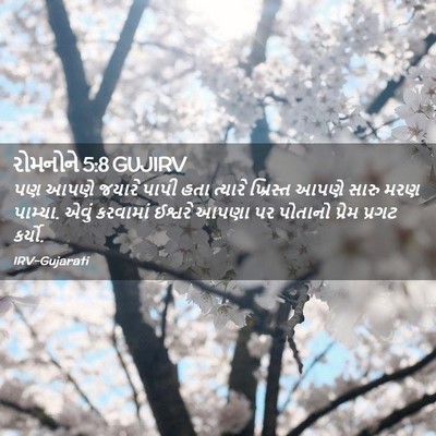 Picture 02 - રોમનોને 5:8 GUJIRV - પણ આપણે જયારે પાપી - Bible Verse Picture