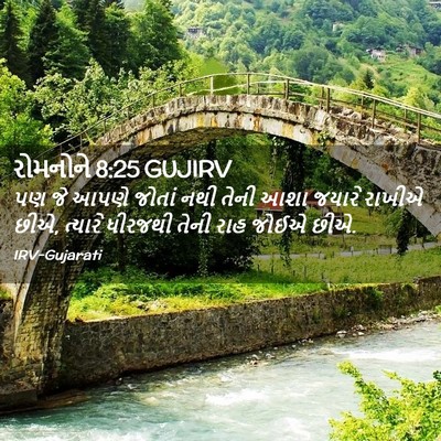 Picture 02 - રોમનોને 8:25 GUJIRV - પણ જે આપણે જોતાં - Bible Verse Picture