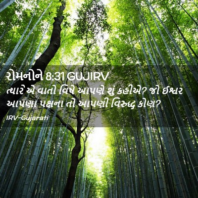 Picture 02 - રોમનોને 8:31 GUJIRV - ત્યારે એ વાતો વિષે - Bible Verse Picture