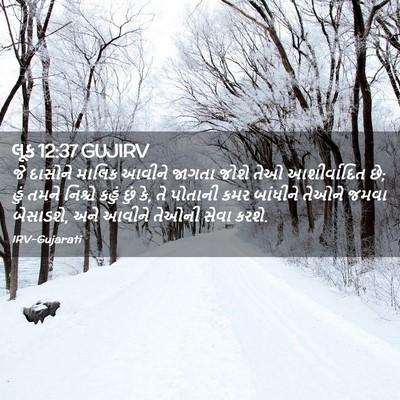 Picture 02 - લૂક 12:37 GUJIRV - જે દાસોને માલિક - Bible Verse Picture