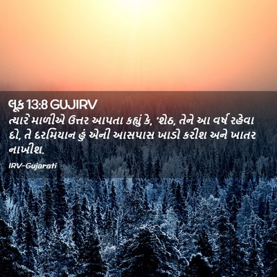 Picture 02 - લૂક 13:8 GUJIRV - ત્યારે માળીએ - Bible Verse Picture