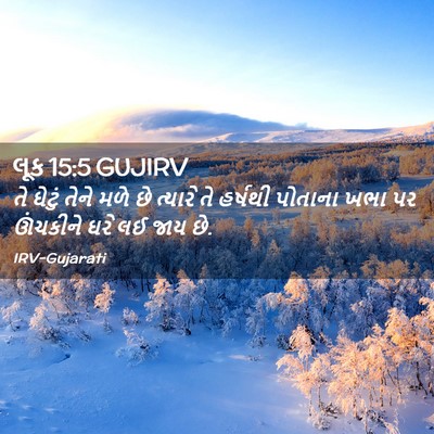 Picture 02 - લૂક 15:5 GUJIRV - તે ઘેટું તેને મળે - Bible Verse Picture