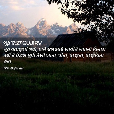 Picture 02 - લૂક 17:27 GUJIRV - નૂહ વહાણમાં ગયો, - Bible Verse Picture