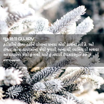 Picture 02 - લૂક 18:11 GUJIRV - ફરોશીએ ઊભા રહીને - Bible Verse Picture