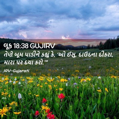 Picture 02 - લૂક 18:38 GUJIRV - તેણે બૂમ પાડીને - Bible Verse Picture