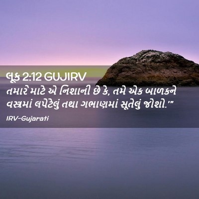 Picture 02 - લૂક 2:12 GUJIRV - તમારે માટે એ - Bible Verse Picture