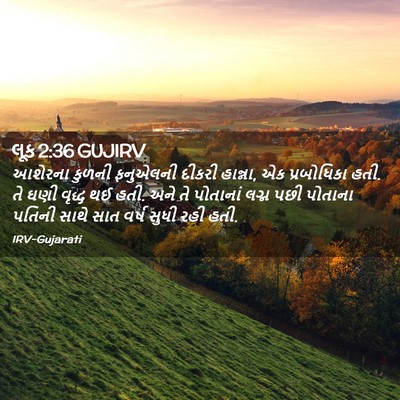 Picture 02 - લૂક 2:36 GUJIRV - આશેરના કુળની - Bible Verse Picture