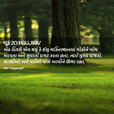 Picture 02 - લૂક 20:1 GUJIRV - એક દિવસે એમ થયું કે - Bible Verse Picture