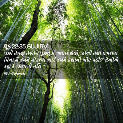 Picture 02 - લૂક 22:35 GUJIRV - પછી તેમણે તેઓને - Bible Verse Picture