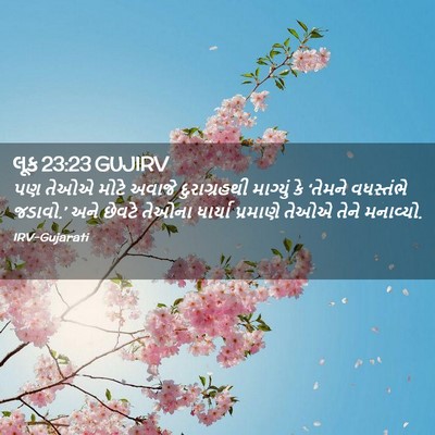 Picture 02 - લૂક 23:23 GUJIRV - પણ તેઓએ મોટે અવાજે - Bible Verse Picture