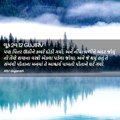 Picture 02 - લૂક 24:12 GUJIRV - પણ પિતર ઊઠીને કબરે - Bible Verse Picture