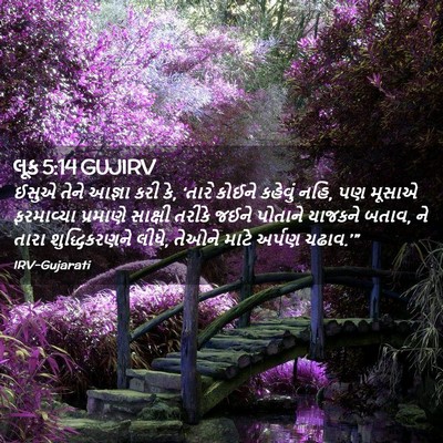 Picture 02 - લૂક 5:14 GUJIRV - ઈસુએ તેને આજ્ઞા - Bible Verse Picture