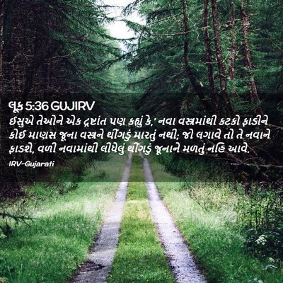 Picture 02 - લૂક 5:36 GUJIRV - ઈસુએ તેઓને એક - Bible Verse Picture