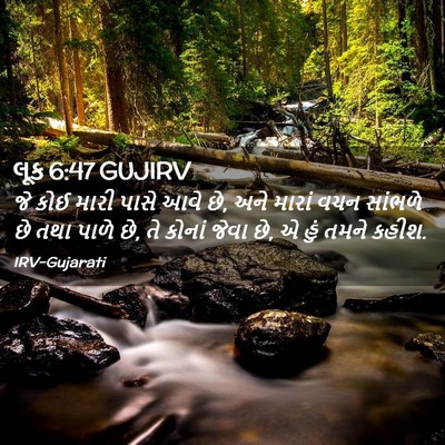Picture 02 - લૂક 6:47 GUJIRV - જે કોઈ મારી પાસે - Bible Verse Picture