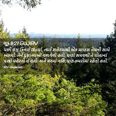 Picture 02 - લૂક 8:27 GUJIRV - પછી ઈસુ કિનારે - Bible Verse Picture