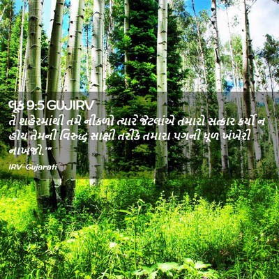 Picture 02 - લૂક 9:5 GUJIRV - તે શહેરમાંથી તમે - Bible Verse Picture