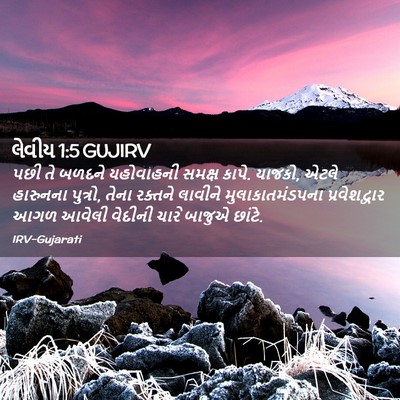 Picture 02 - લેવીય 1:5 GUJIRV - પછી તે બળદને - Bible Verse Picture