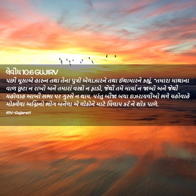 Picture 02 - લેવીય 10:6 GUJIRV - પછી મૂસાએ હારુન - Bible Verse Picture