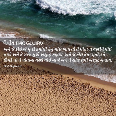 Picture 02 - લેવીય 11:40 GUJIRV - અને જે કોઈ એ - Bible Verse Picture