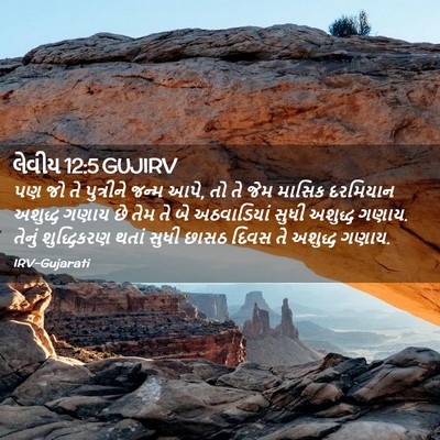 Picture 02 - લેવીય 12:5 GUJIRV - પણ જો તે પુત્રીને - Bible Verse Picture