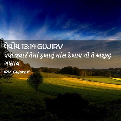 Picture 02 - લેવીય 13:14 GUJIRV - પણ જ્યારે તેમાં - Bible Verse Picture
