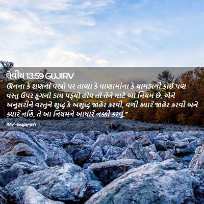 Picture 02 - લેવીય 13:59 GUJIRV - ઊનના કે શણનાં - Bible Verse Picture