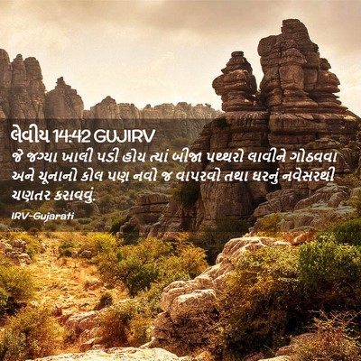 Picture 02 - લેવીય 14:42 GUJIRV - જે જગ્યા ખાલી પડી - Bible Verse Picture