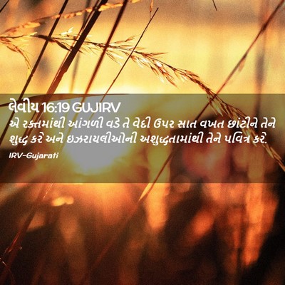 Picture 02 - લેવીય 16:19 GUJIRV - એ રક્તમાંથી આંગળી - Bible Verse Picture